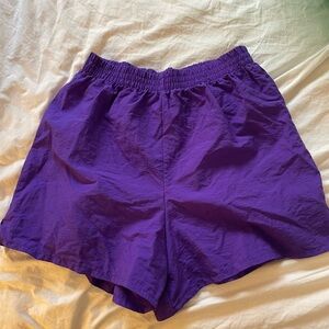 Vintage Purple 100% Nylon Elastic Waist Casual Shorts - Size Large